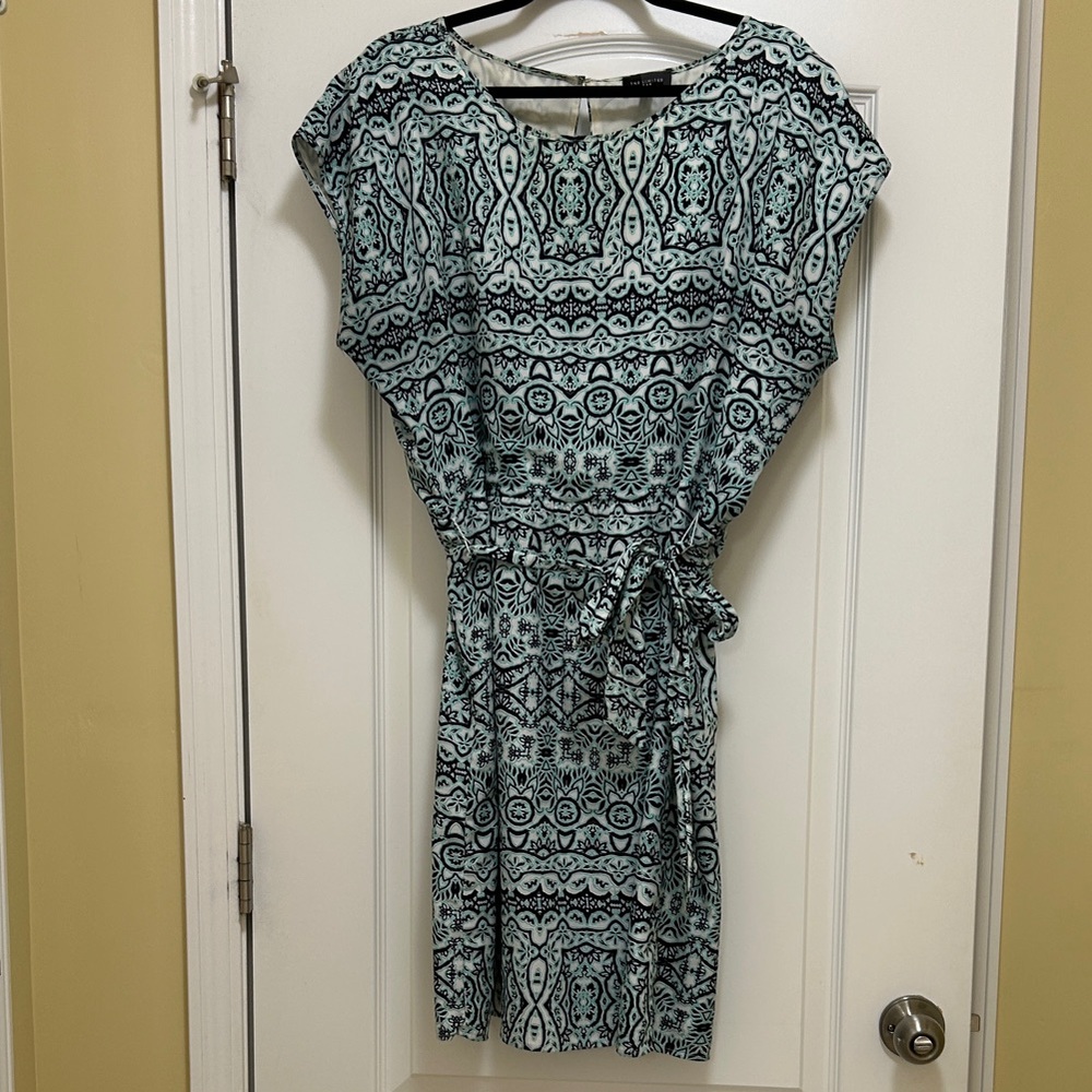 The Limited Teal Patterned Midi Dress